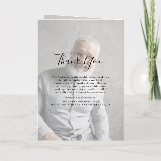 Modern Foto Overlay Beileid Beerdigung Programm (Rückseite)