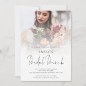 Modern Foto Overlay Script Bridal Brunch Einladung (Vorderseite)