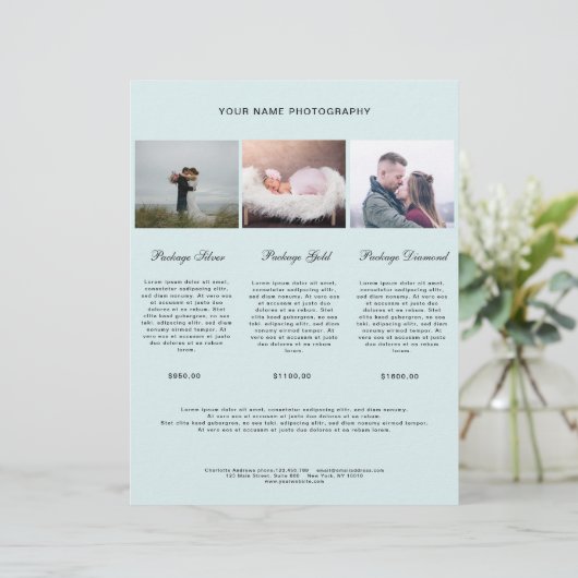 Modern Foto Preisliste (Stehend Vorderseite)