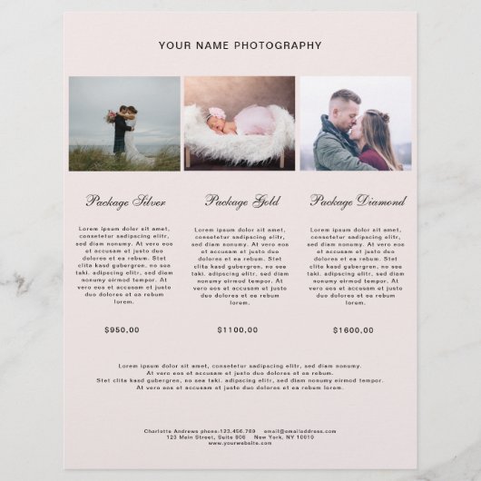Modern Foto Preisliste (Vorderseite)