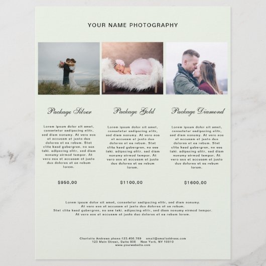 Modern Foto Preisliste (Vorderseite)