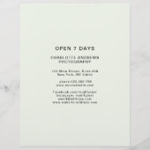 Modern Foto Preisliste (Rückseite)