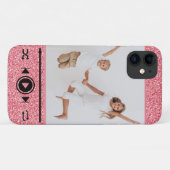 Modern Foto Rose Gold Girl Glitzer Case-Mate iPhone Hülle (Rückseite (Horizontal))