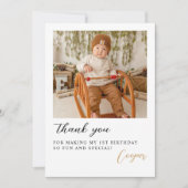 Modern Foto Script Birthday Dankeskarte (Vorderseite)