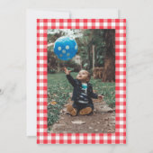 Modern Foto Slice Slice Baby Pizza Erster Geburtst Einladung (Rückseite)