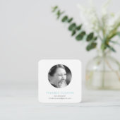 MODERN FOTO SPOT Kopfschuss Aqua Blue Quadratische Visitenkarte (Stehend Vorderseite)