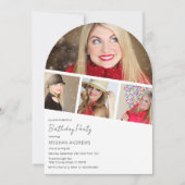 Modern Foto Strip Collage Arched Birthday Party Einladung (Vorderseite)