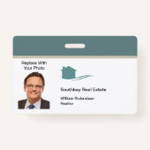 Modern Foto Template Real Anwesen Name Ausweis (Rückseite)