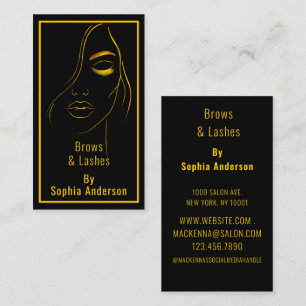 Modern Foto Typografie Brows Lashes Tech Visitenkarte