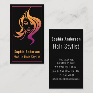 Modern Foto Typografy Hair Stylist Business Card Visitenkarte