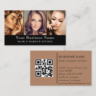 Modern Foto Typografy Hair Stylist Business Card Visitenkarte