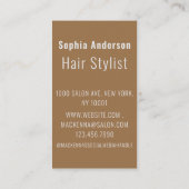 Modern Foto Typografy Hair Stylist Business Card Visitenkarte (Rückseite)