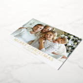 Modern Foto Weihnachten Gold Folien Feiertagskarte (Gedreht)