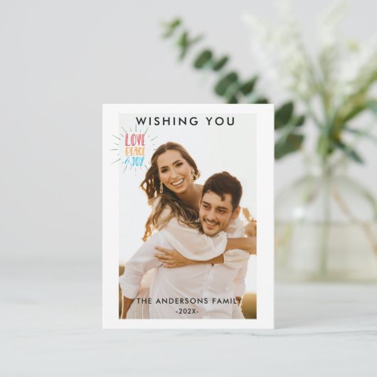 Modern Foto Weihnachts-Postkarte Postkarte (Stehend Vorderseite)