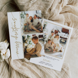 Modern Foto Weihnachtskarte Minimal Gold Elegante Feiertagskarte