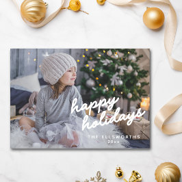 Modern Foto White Script Text Overlay Weihnachten