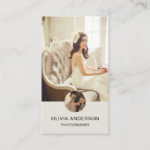 Modern Fotograf 2 Fotos QR Code Einfach Visitenkarte (Vorderseite)