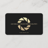 Modern Fotograf Monogram Black Gold Camera Visitenkarte (Vorderseite)