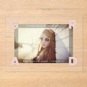 Modern Four Corners GRAD Simple Photo Graduation Acryleinladungen (Vorderseite)