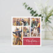 Modern Four Photo Collage Frohe Weihnachten (Stehend Vorderseite)
