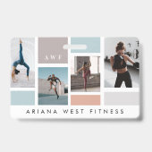 Modern Four Photo Collage Personal Trainer Fitness Ausweis (Rückseite)