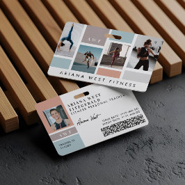 Modern Four Photo Collage Personal Trainer Fitness Ausweis