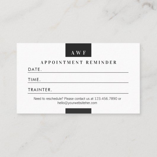 Modern Four Photo Collage Personal Trainer Fitness Terminkarte (Rückseite)