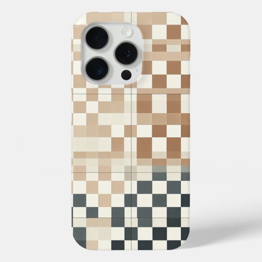 Modern Four-Quadrant Gradient Checkered Phone Case (Rückseite)