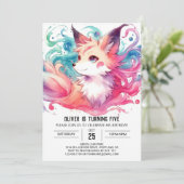 Modern Fox Birthday Einladung (Stehend Vorderseite)