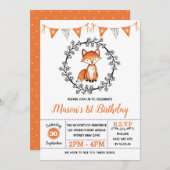 Modern Fox Birthday Party / Woodland Animal Einladung (Vorne/Hinten)