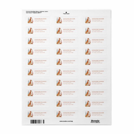 Modern Fox Return Address Labels (Vorne)