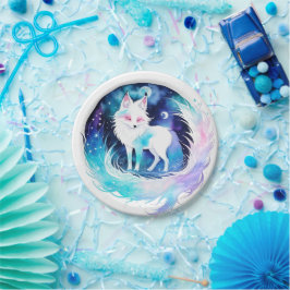 Modern Fox Woodland Birthday Pappteller