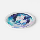 Modern Fox Woodland Birthday Pappteller (Schrägansicht)