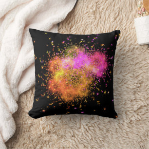 Modern fractal in pink and black kissen