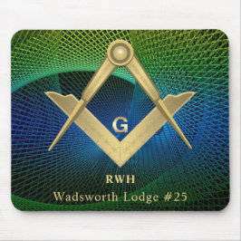 Modern Fraktal Masonic Mit Monogramm Mouse Pad Mousepad