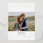 Modern Frame Foto Hochzeit Danke Karte (Vorderseite)