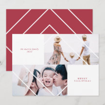 Modern Frame Red Christmas Foto Card