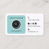 Modern framed camera lens photographer visitenkarte (Vorderseite)