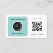 Modern framed camera lens photographer visitenkarte (Rückseite)