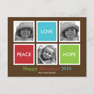 Modern Frames Christmas Card /Holiday Postcard Feiertagspostkarte