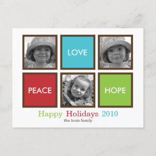 Modern Frames Christmas Card /Holiday Postcard Feiertagspostkarte
