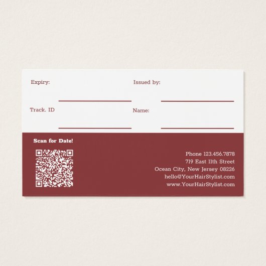 Modern Free Bang Trim Card (Rückseite)