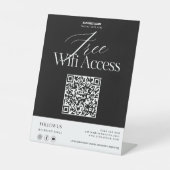 Modern Free WiFi QR Code-Zeichen Sockelschild (Vorderseite)