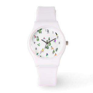 Modern Freeride Snowboarder Snowboarder Kunst Armbanduhr