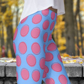 Modern French Blue Polka Dot Pattern Leggings