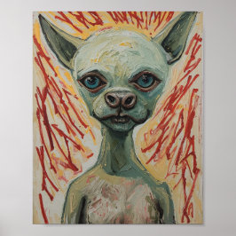 Modern Frenchie Expressionist Art Poster