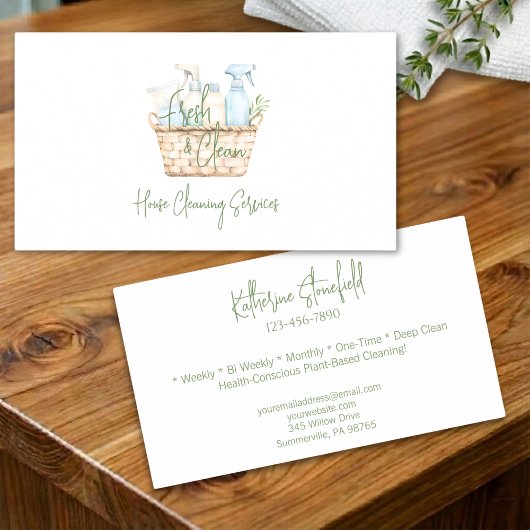 Modern Fresh Personalizable House Cleaning Service Visitenkarte