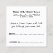 Modern Fresh Red White Blue Salon Empfehlungskarte (Rückseite)