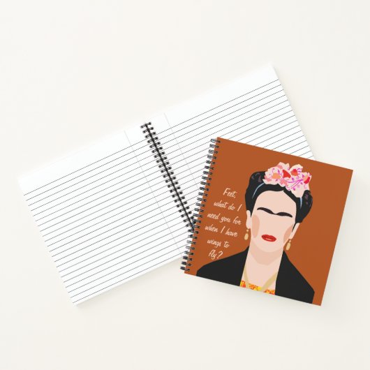 Modern Frida Kahlo Quote Portrait Stilvolle Kunstw Notizblock (Innenseite)