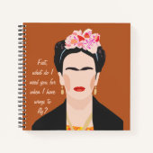 Modern Frida Kahlo Quote Portrait Stilvolle Kunstw Notizblock (Vorderseite)